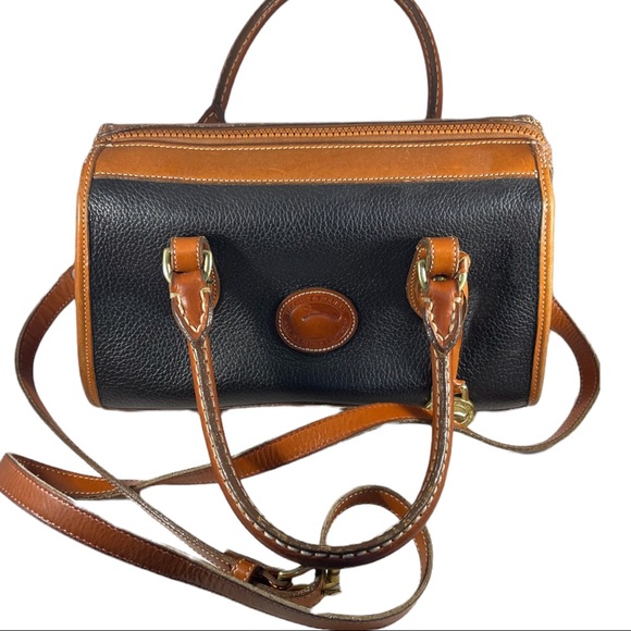 Vintage Dooney & Burke- Black/Brown Leather Handbag w/ Shoulder Strap - Picture 5 of 12